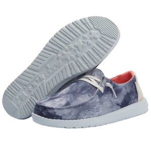 Hey Dude Wendy In Tie Dye Navy Loafers